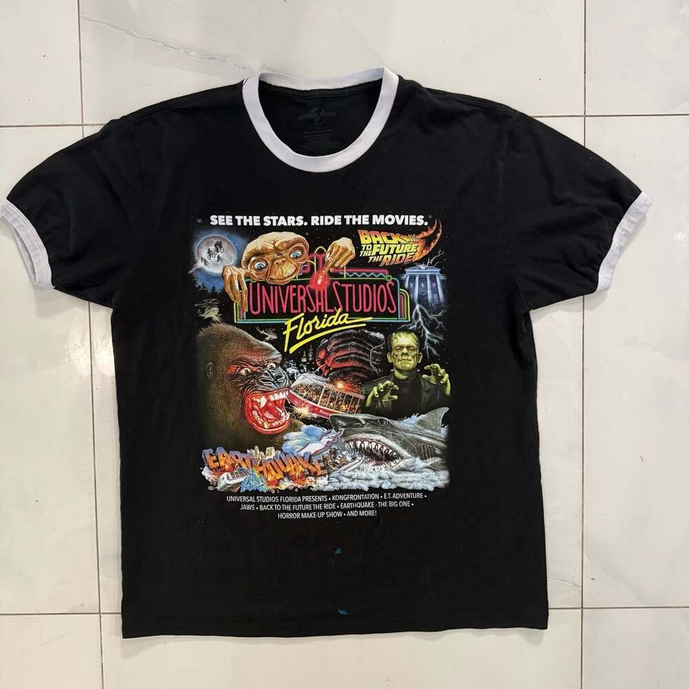 Vintage Universal Studios Florida Retro Rides Ringer T-Shirt